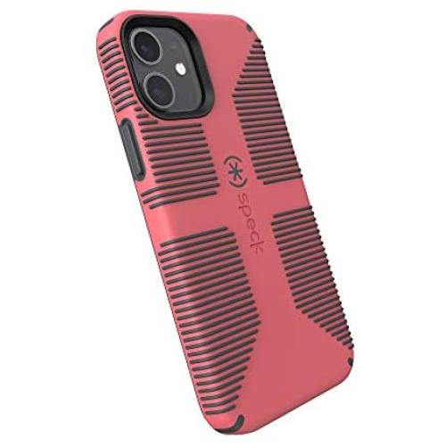 Speck Products CandyShell Pro Grip iPhone 12, iPhone 12 Pro Case, Raspberry Kiss Red/Slate Grey (137602-9240)