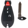 ANGLEWIDE Car Key Fob Keyless Entry Remote Replacement for 15-17 Ram 1500 2500 3500 4000 4500 5500 (FCC GQ4-53T) 4 Buttons Black 2pad
