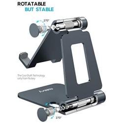 Nulaxy Phone Stand, Fully Foldable, Adjustable Desktop Phone Holder Cradle Dock - Grey