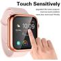 【3 Pack】 Easuny Hard Case Cover Design for Apple Watch Series 3 Series 2 1 38mm with Built-in Glass Screen Protector - Overall Protective Accessories for iWatch Women Men,Black Rose-Gold Colorful