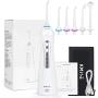 Kmise Water Flosser Pick Professional Cordless Dental Oral Irrigator - 200ML Portable and Rechargeable IPX7 Waterproof 3 Modes with 6 Jet Tips for Travel Home Use (Blue)