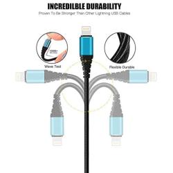 iPhone Charger Cable 1ft, CABEPOW 1 Foot Lightning Cable [2-Pack], Fast iPhone Charging Cord Compatible with iPhone 11/11 Pro /11 Pro Max/XS/XS Max/XR/X/8/8 Plus/7/6(Not Apple MFi Certified)-Blue
