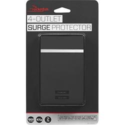 Rocketfish - 4-Outlet/2-USB Wall Tap Surge Protector - Black