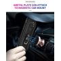 YZOK Compatible with LG Aristo 5 Case,with HD Screen Protector Phoenix 5,Case,[Military Grade] Ring Car Mount Kickstand Hybrid Hard PC Soft TPU Shockproof Protective Case for LG K8x (Black)