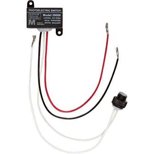 Morris Products Mini Photocontrols Flush Mount – 120V, 150W Tungsten Rating, 100VA Ballast – Weatherproof Housing, Lens – Time Delay, Thermal Switch – 6,500 Life Cycles – 6 Inch Leads