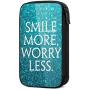 Hxuedan Roman Atwood Smile More Data Cable Storage Bag Portable and independently Designed Storage Box, Suitable for Outdoor Travel to Place Data Cable Electronic Products, etc.