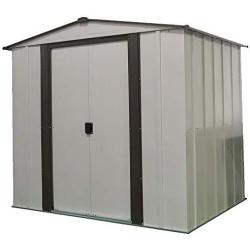 Arrow 6 x 5 Newburgh Eggshell with Coffee Trim Low Gable Electro-Galvanized Steel Storage Shed