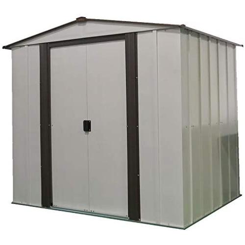 Arrow 6 x 5 Newburgh Eggshell with Coffee Trim Low Gable Electro-Galvanized Steel Storage Shed