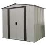 Arrow 6 x 5 Newburgh Eggshell with Coffee Trim Low Gable Electro-Galvanized Steel Storage Shed