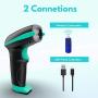 NADAMOO 2D Wireless Barcode Scanner with Stand QR Code Scanner USB Cordless Image Reader, Capture 1D 2D QR PDF417 Bar Codes from Paper and Screen, with Auto Sensing for Supermarket Library Inventory