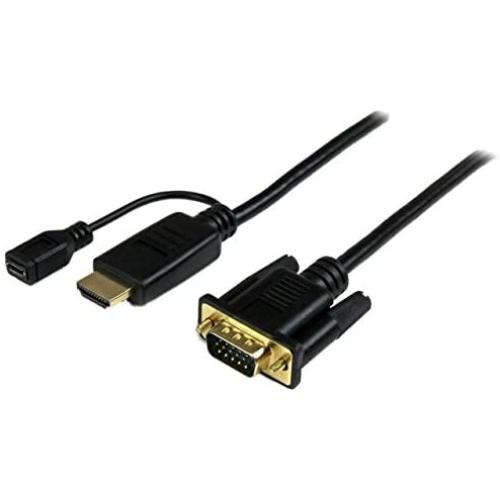 StarTech.com HDMI to VGA Cable - 10 ft / 3m - 1080p - 1920 x 1200 - Active HDMI Cable - Monitor Cable - Computer Cable (HD2VGAMM10)