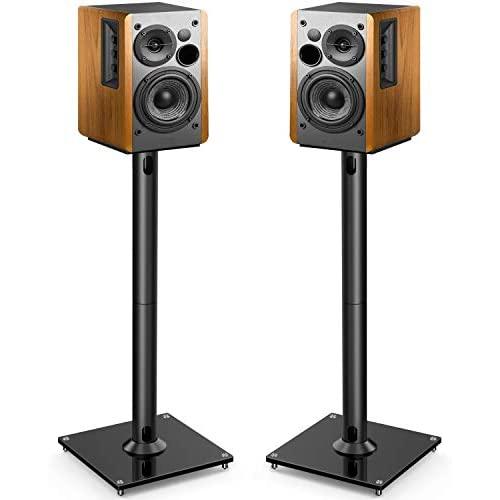 PERLESMITH Universal Floor Speaker Stands 26 Inch for Surround Sound, Klipsch, Sony, Edifier, Yamaha, Polk & Other Bookshelf Speakers Weight up to 22lbs - 1 Pair