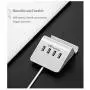 Multi Port USB Charger Desktop 4 USB Charging Station Phone Mount Charger Fast for iPhone, iPad, Samsung, Tablet, Bluetooth Speakers, Powerbank, HTC, LG, Sony, Google Nexus and More (White)