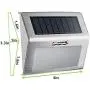 [Pack of 8] F-TECK Outdoor Stainless Steel LED Solar Step Light Wireless Super Bright Modern White Lamp Waterproof Lighting for Deck, Staircase, Walkway, Patio, Garden, Yard Auto On/Off Dusk to Dawn