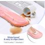 Gimars Upgrade Cleanable PU Leather Keyboard Wrist Pillow Rest Pad, Enlarge Mouse Wrist Cushion Support for Office, Computer, Laptop, Mac, Durable, Comfortable, Pain Relief, Pink