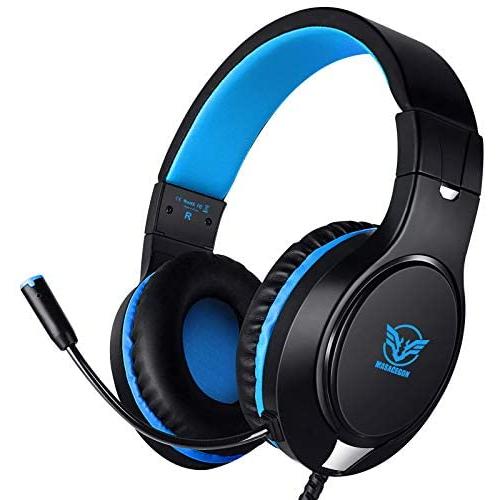Karvipark H-10 Gaming Headset for Xbox One/PS4/PS5/PC/Nintendo Switch|Noise Cancelling,Bass Surround Sound,Over Ear,3.5mm Stereo Wired Headphones with Mic for Clear Chat