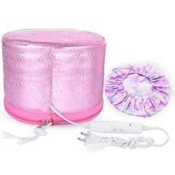Upgrade Heating Cap for Hair Spa Beauty Steamer Nourishing Hat Hair Thermal Treatment Cap with 2 Mode Temperature Control, Bright Pink
