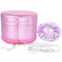 Upgrade Heating Cap for Hair Spa Beauty Steamer Nourishing Hat Hair Thermal Treatment Cap with 2 Mode Temperature Control, Bright Pink