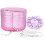 Upgrade Heating Cap for Hair Spa Beauty Steamer Nourishing Hat Hair Thermal Treatment Cap with 2 Mode Temperature Control, Bright Pink