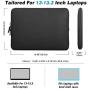 MoKo 13-13.3 Inch Laptop Sleeve Bag Fits MacBook Air 13-inch Retina 2020-2016, MacBook Pro 13'', Surface Book/Surface Laptop 13.5'', Waterproof PU Leather Protective Case - Black