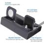 Aluminum Charging Stand for iPhone and Watch Charging Station for Apple Products 3 in 1 iWatch Charger Stand for Apple Watch Series 6 SE 5 4 3 2 44mm 40mm 42mm 38mm iPhone Airpods - No Charger