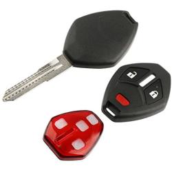 Key Fob Keyless Entry Remote Shell Case & Pad fits Mitsubishi Outlander Lancer Mirage i-MEIV