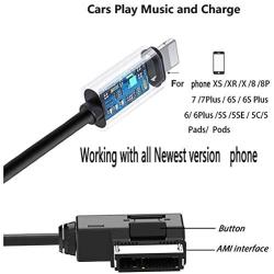 Angeliasky Newest Mercedes Benz Music Interface Charge Adapter Benz Car Charging Audio Cable, AMI MMI Media-in Aux Charge and Music Cord,Fast Charge Completely Compatible with Cell Phone (3ft/1M)