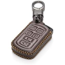 Vitodeco Genuine Leather Smart Key Keyless Remote Entry Fob Case Cover with Key Chain for 2011-2020 Toyota Sienna (6 Buttons, Brown)