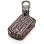 Vitodeco Genuine Leather Smart Key Keyless Remote Entry Fob Case Cover with Key Chain for 2011-2020 Toyota Sienna (6 Buttons, Brown)