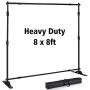 T-SIGN 8x8 ft Backdrop Banner Stand Large Heavy Duty Professional Telescopic Step and Repeat, Trade Show Photo Booth Background, Carry Bag