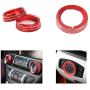 TopDall Red Aluminum Headlight Volume Tune Control Knob Cover Ring Trim Interior Accessories for Ford Mustang