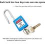 Lockout Tagout Locks, Safety Padlock，10 PCS with Number (Blue NO.1-10)