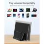 Vertical Laptop Stand - AboveTEK - 3 Slots for Computer, Tablet, Phone - Fits All Laptop Models （up to 17.3''） - Heavy Duty Polished Aluminum Desktop Holder - Anti Slide Silicone Grips - Black