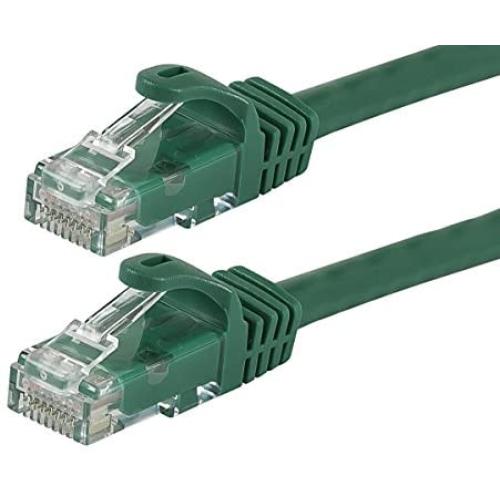 Monoprice Flexboot Cat6 Ethernet Patch Cable - Network Internet Cord - RJ45, Stranded, 550Mhz, UTP, Pure Bare Copper Wire, 24AWG, 75ft, Green