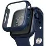 pzoz Compatible for Apple Watch Series 6/5 /4 /SE 44mm Case with Screen Protector Accessories Slim Guard Thin Bumper Full Coverage Matte Hard Cover Defense Edge for Women Men GPS iWatch (Blue)