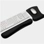 Keyboard Wrist Rest Pad Ergonomic Mouse Pad Set, ToLuLu Cute Mouse Pad for Computer Laptop, Non Slip Mousepad Keyboard Wrist Support with Raised Memory Foam for Easy Typing Pain Relief, Plain Black