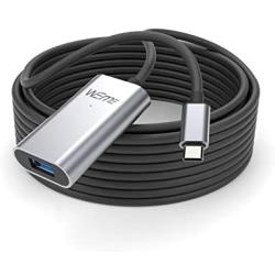 WEme USB C Active Extension Cable (5M/16.4FT), USB 3.0 Extender Cord Type C Male to Type A Female with Signal Repeater for Oculus VR, HTC Vive, Gamepad, Keyboard, Printers, Camera, Webcam