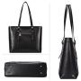 Valentines Day BOSTANTEN Women Briefcase Leather Laptop Tote Handbags 15.6 inch Computer Shoulder Bags Black