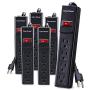 CyberPower CSB404MP6 Essential Surge Protector, 450J/125V, 4 Outlets, 4ft Power Cord, Black, 6 Pack