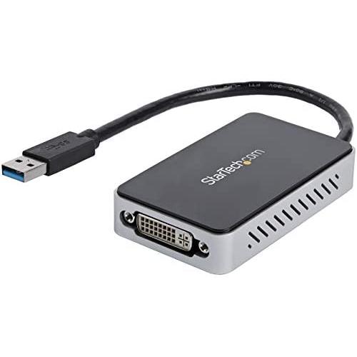StarTech.com USB 3.0 to DVI Adapter with 1 Port USB Hub - 1920x1200 - External Video & Graphics Card - Dual Monitor Display Adapter - Supports Windows (USB32DVIEH)
