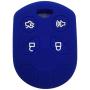 Ezzy Auto Blue 4 Buttons Silicone Rubber Key Fob Case Key Cover Key Jacket Skin Protector fit for Fusion