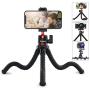 Phone Tripod, Anozer Flexible Tripod with Universal Clip&Cold Shoe Mount,Adjustable Mini Tripod Stand Holder Compatible with iPhone/Android/Camera/GoPro, iPhone Tripod for Live Streaming YouTube