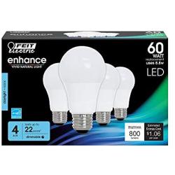 FEIT ELECTRIC OM60DM/950CA/4 60W A19 5K LED Bulb