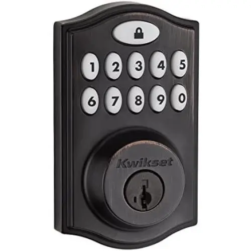 Kwikset 99140-008 SmartCode 914 Keypad Keyless Entry Zigbee Smart Lock Connected Deadbolt Door Lock Featuring SmartKey Security in Venetian Bronze