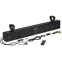BOSS Audio Systems BRT36A ATV UTV Sound Bar System - 36 Inches Wide, IPX5 Rated Weatherproof, Bluetooth, Amplified, 4-inch Speakers, 1 Inch Tweeters, USB Port, Easy Installation for 12 Volt Vehicles