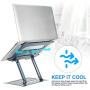 Urmust Laptop Notebook Stand Holder, Ergonomic Adjustable Ultrabook Stand Riser Portable Compatible with MacBook Air Pro, Dell, HP, Lenovo Light Weight Aluminum Up to 15.6''(Bluish Gray)