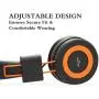 Elecder i37 Kids Headphones Children Girls Boys Teens Foldable Adjustable On Ear Headphones 3.5mm Jack Compatible Cellphones Computer MP3/4 Kindle School Tablet Orange/Black