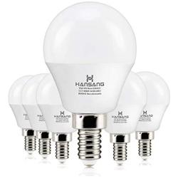 6 watt(60w Equivalent) Hansang LED Bulbs Light E12 Screw Base Candelabra Round Bulb 600 Lumen,High CRI,Daylight 5000K,G14 Decorative Bulb Non dimmable for Ceiling Fan 120V Pack of 6 (Daylight 5000K)
