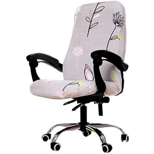 WOMACO Printed Office Chair Covers, Stretch Computer Chair Cover Universal Boss Chair Covers Modern Simplism Style High Back Chair Slipcover (A3, Large)