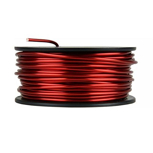 TEMCo 10 AWG Copper Magnet Wire - 1.5 lb 47 ft 155°C Magnetic Coil Red